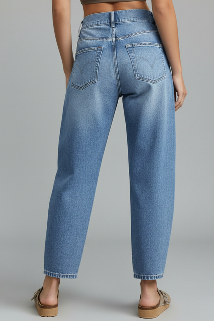 Isabella | Damens avslappnade lågmidjade raka jeans
