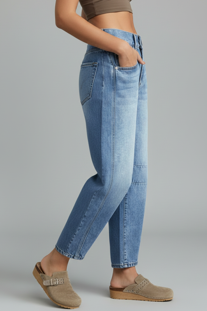 Isabella | Damens avslappnade lågmidjade raka jeans