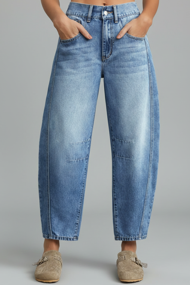 Isabella | Damens avslappnade lågmidjade raka jeans