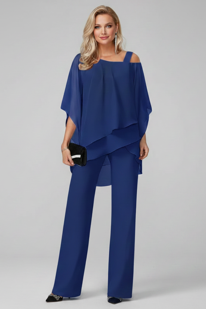 Chloe | Dam Off-Shoulder Flödande Vida Byxor Jumpsuit
