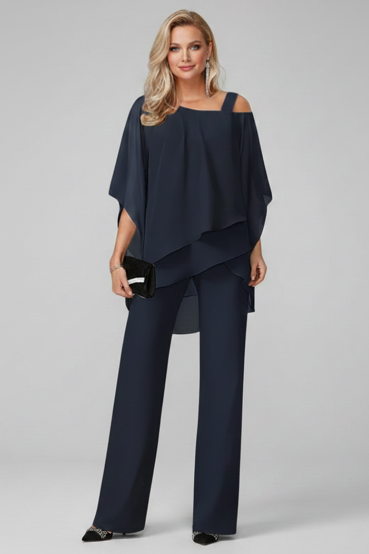 Chloe | Dam Off-Shoulder Flödande Vida Byxor Jumpsuit