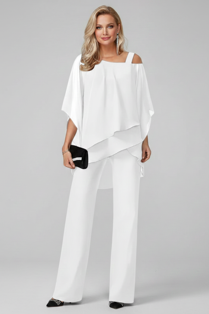 Chloe | Dam Off-Shoulder Flödande Vida Byxor Jumpsuit