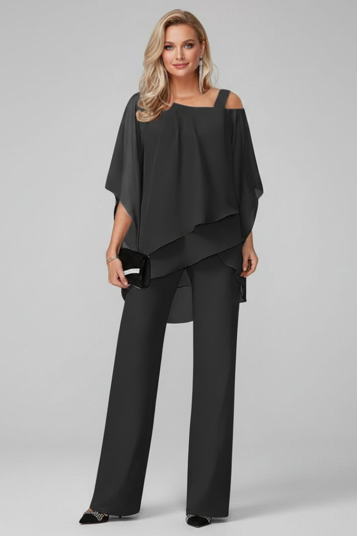 Chloe | Dam Off-Shoulder Flödande Vida Byxor Jumpsuit