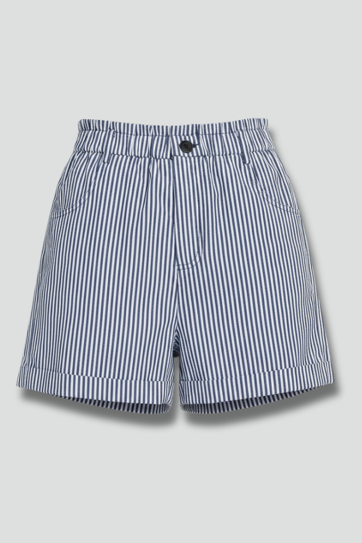 Charlotte | Kvinnoformade randiga högmidjade shorts