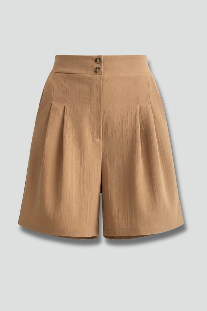 Jessica | Högmidjade Plisserade Skräddarsydda Shorts För Dam