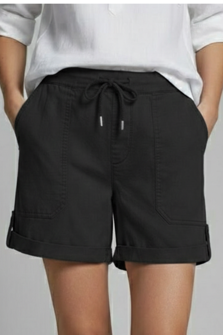 Jasmine | Damens Casual Shorts med Dragsko och Fickor