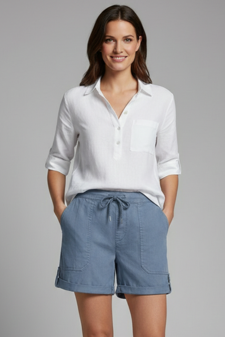 Jasmine | Damens Casual Shorts med Dragsko och Fickor