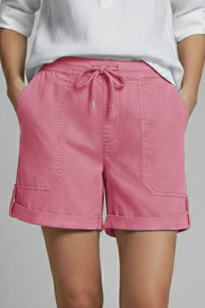 Jasmine | Damens Casual Shorts med Dragsko och Fickor