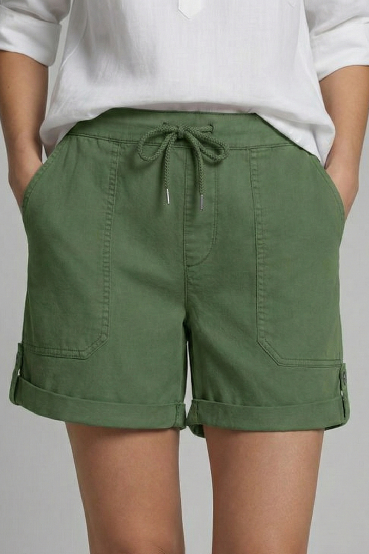 Jasmine | Damens Casual Shorts med Dragsko och Fickor