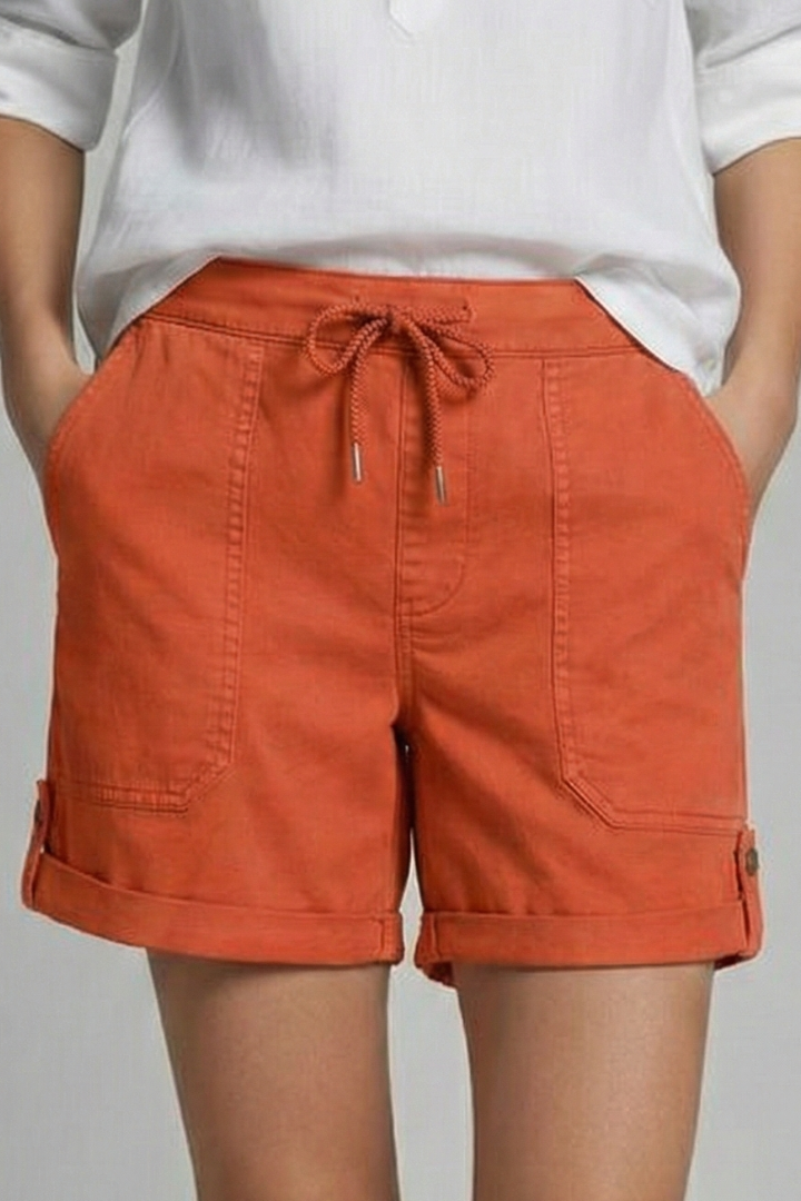 Jasmine | Damens Casual Shorts med Dragsko och Fickor