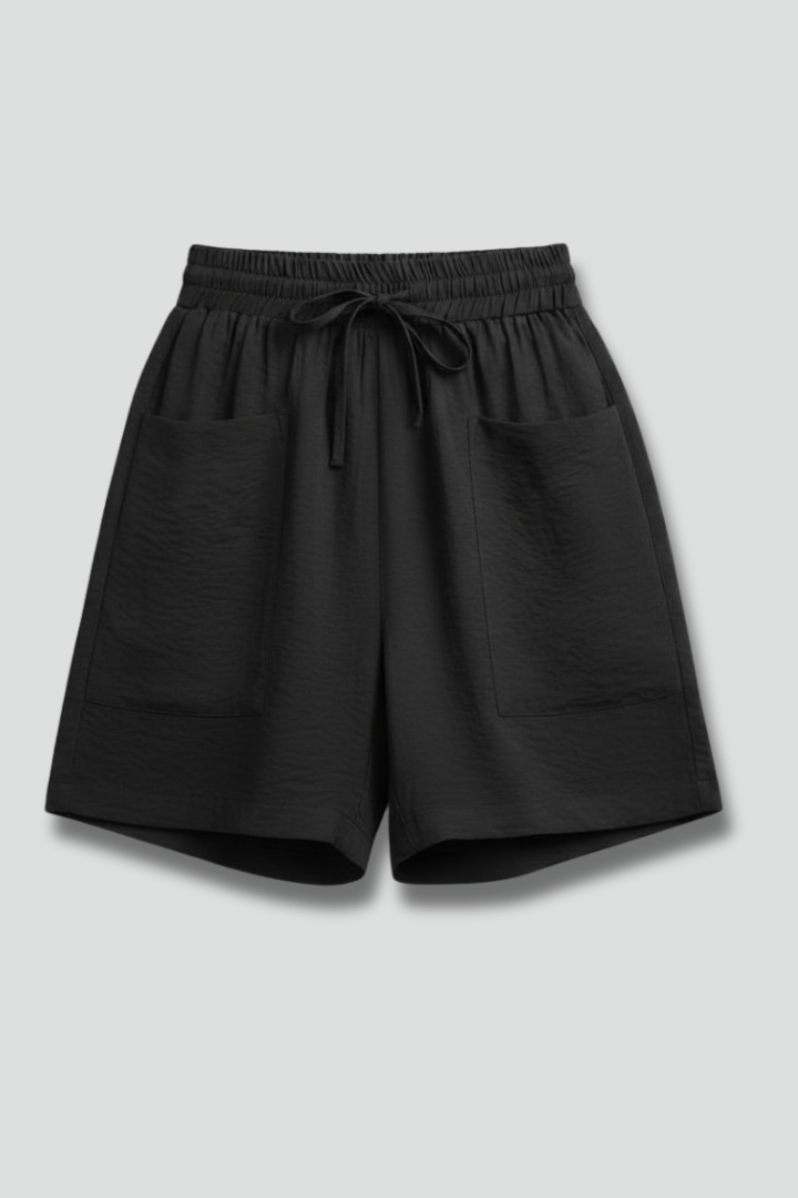 Caroline | Damens elastiska midja avslappnade dragsko shorts
