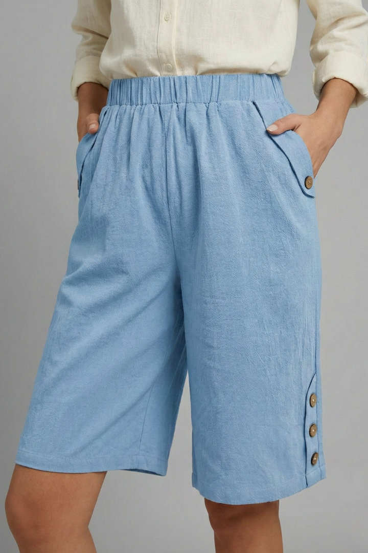 Hailey | Damens Elastiska Midja Vida Ben Knapshorts