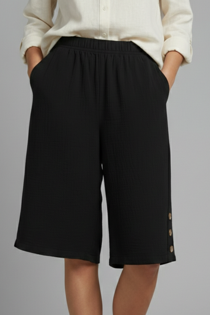 Hailey | Damens Elastiska Midja Vida Ben Knapshorts