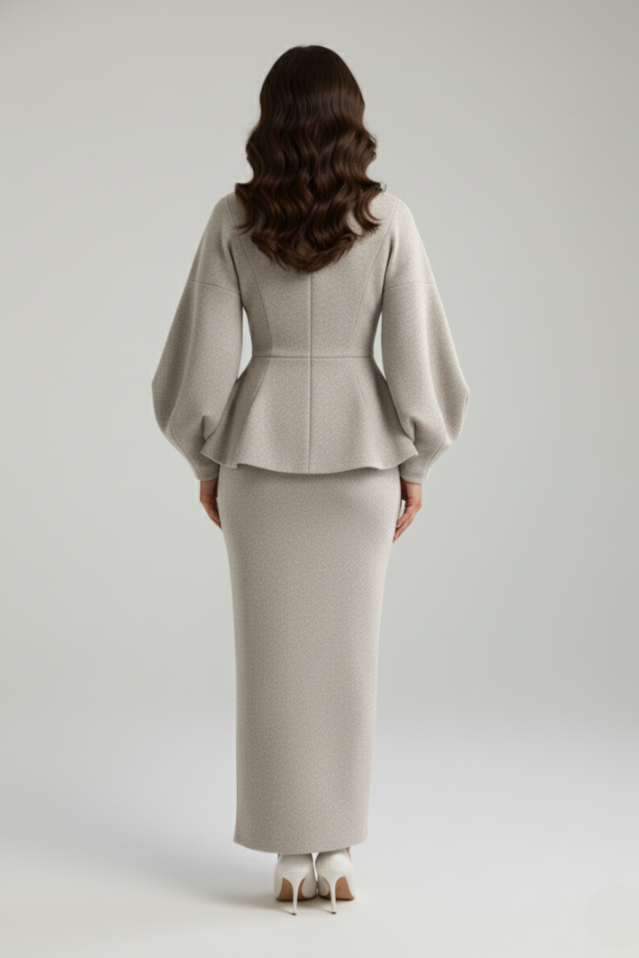 Taylor | Dam V-ringad Blazer och Kjol Set