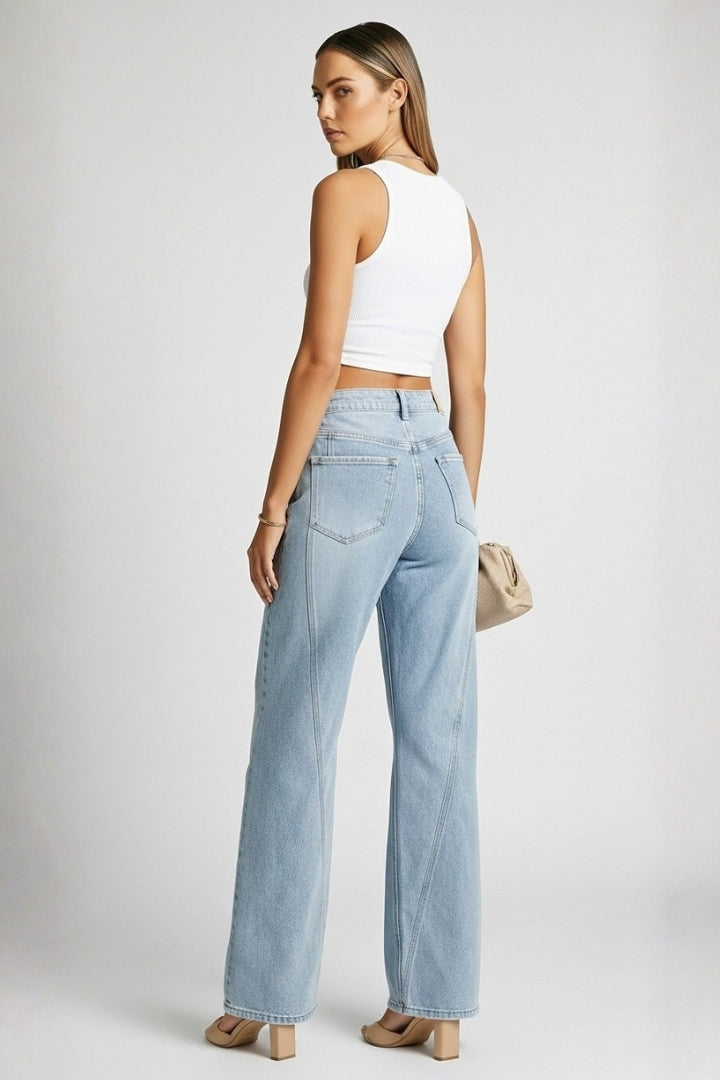 Kayla | Damens Högmidjade Klassiska Rakbenjeans