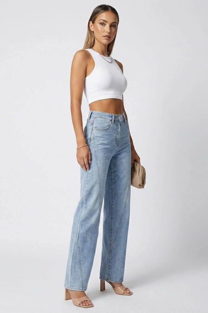 Kayla | Damens Högmidjade Klassiska Rakbenjeans