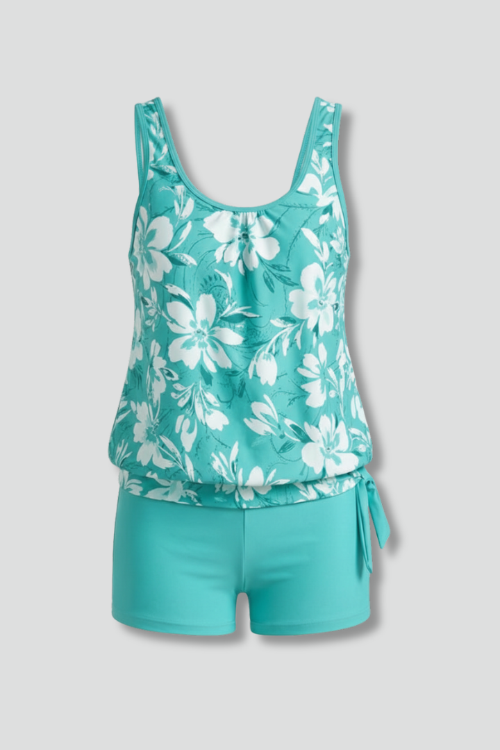 Lauren | Damens tryckta tankini-set med shorts