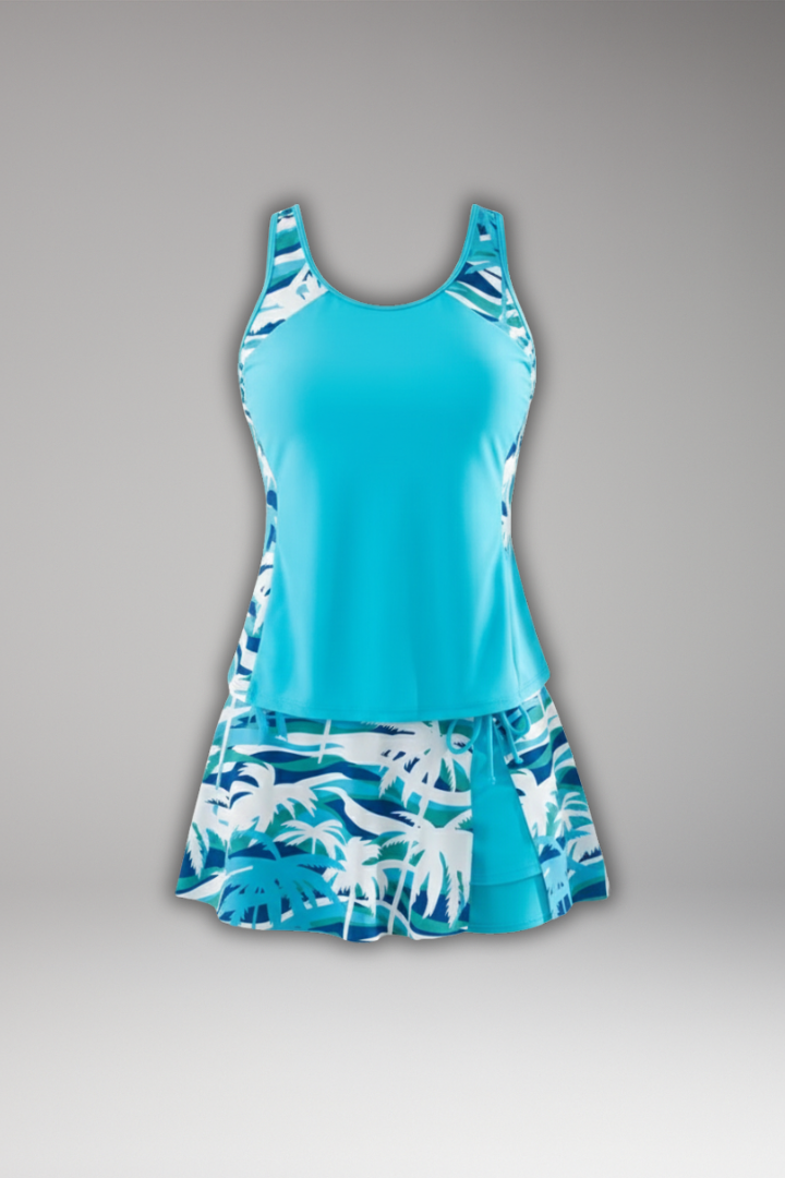Ava | Dam Racerback Tankini Set med Kjol