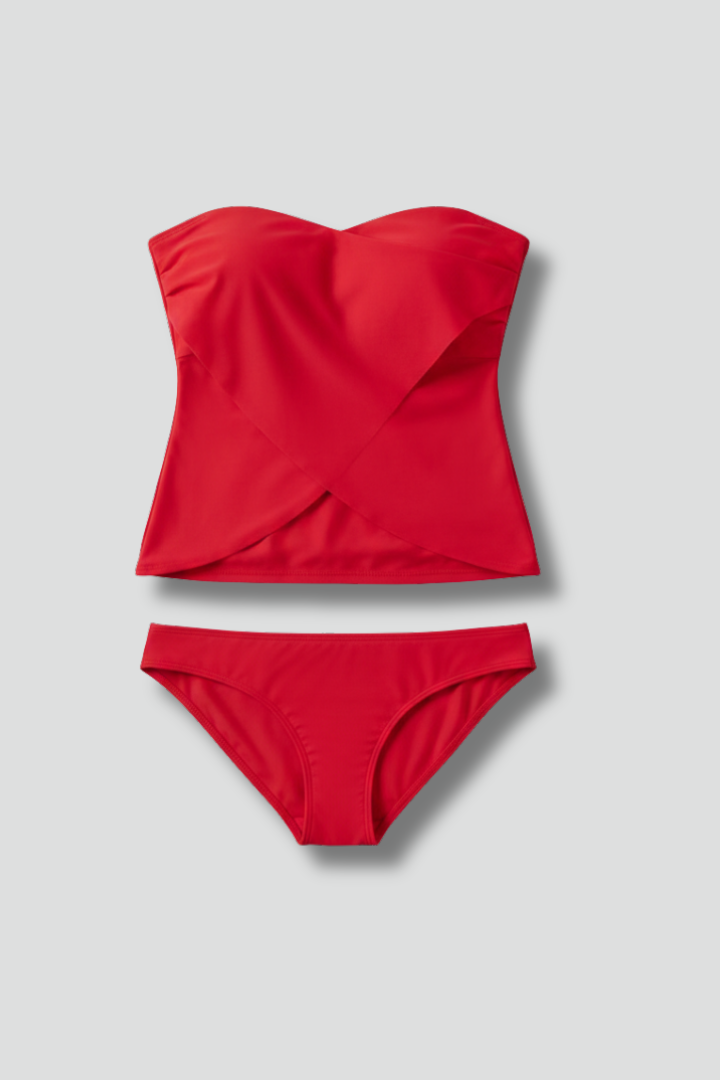 Kayla | Damernas Strapless Tankini-set med matchande botten