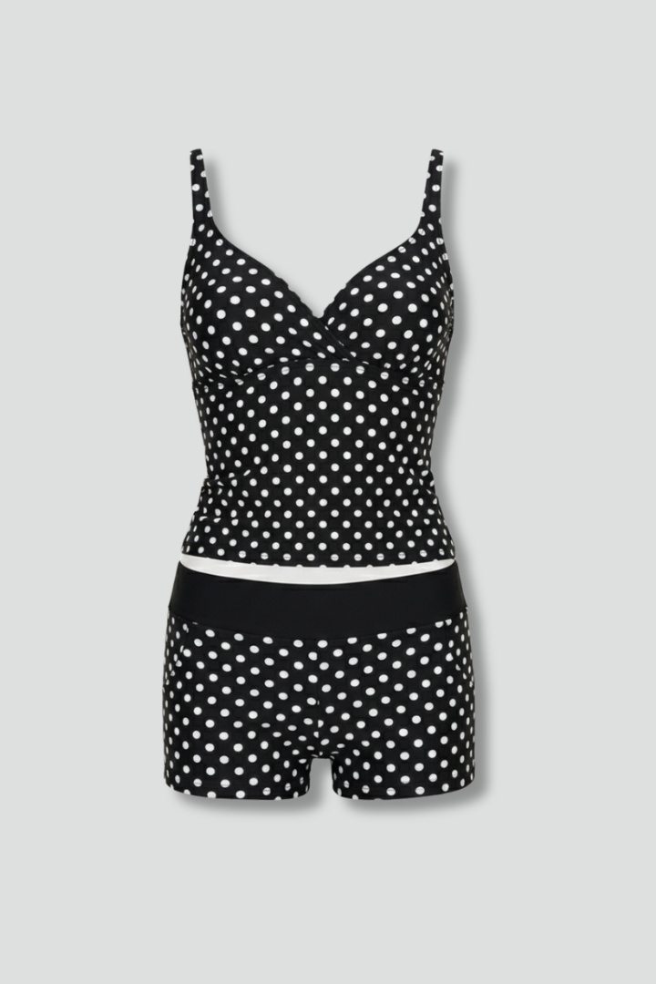 Maria | Damens Wrap Top Tankini Set med Shorts