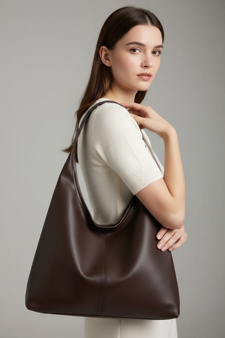 Maria | Klassisk Shoppingväska I Konstläder Med Stor Innerficka För Dam