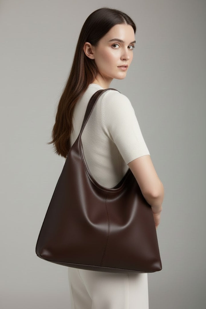Maria | Klassisk Shoppingväska I Konstläder Med Stor Innerficka För Dam