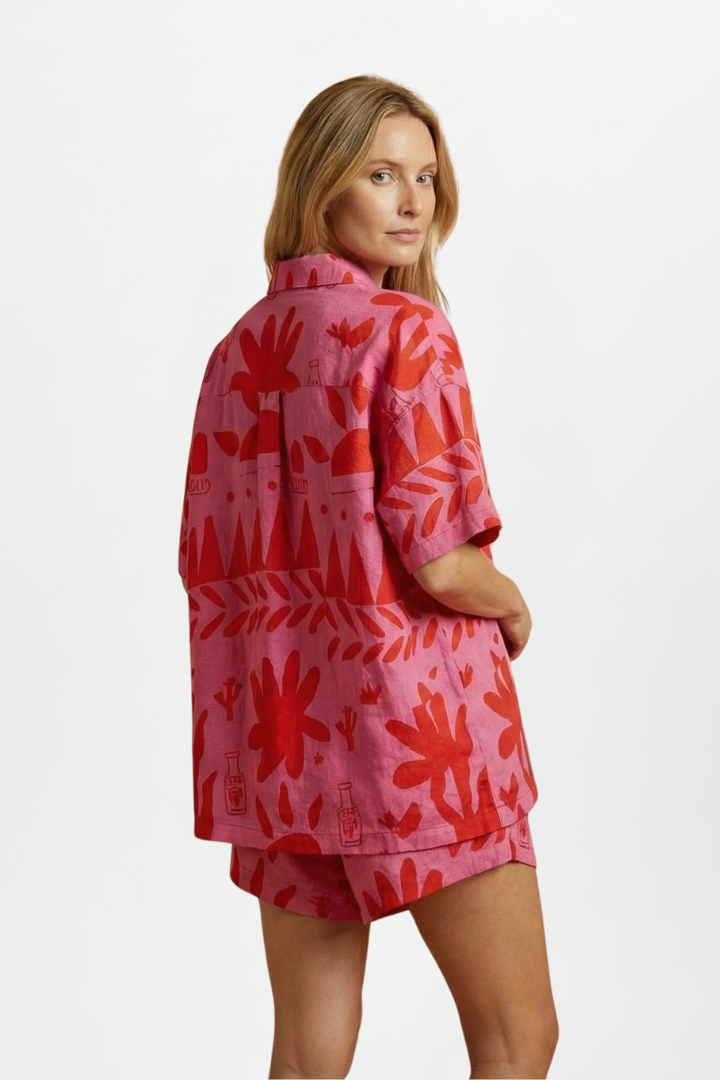 Chloe | Damens Tvådelade Set Med Mönstrade Shorts