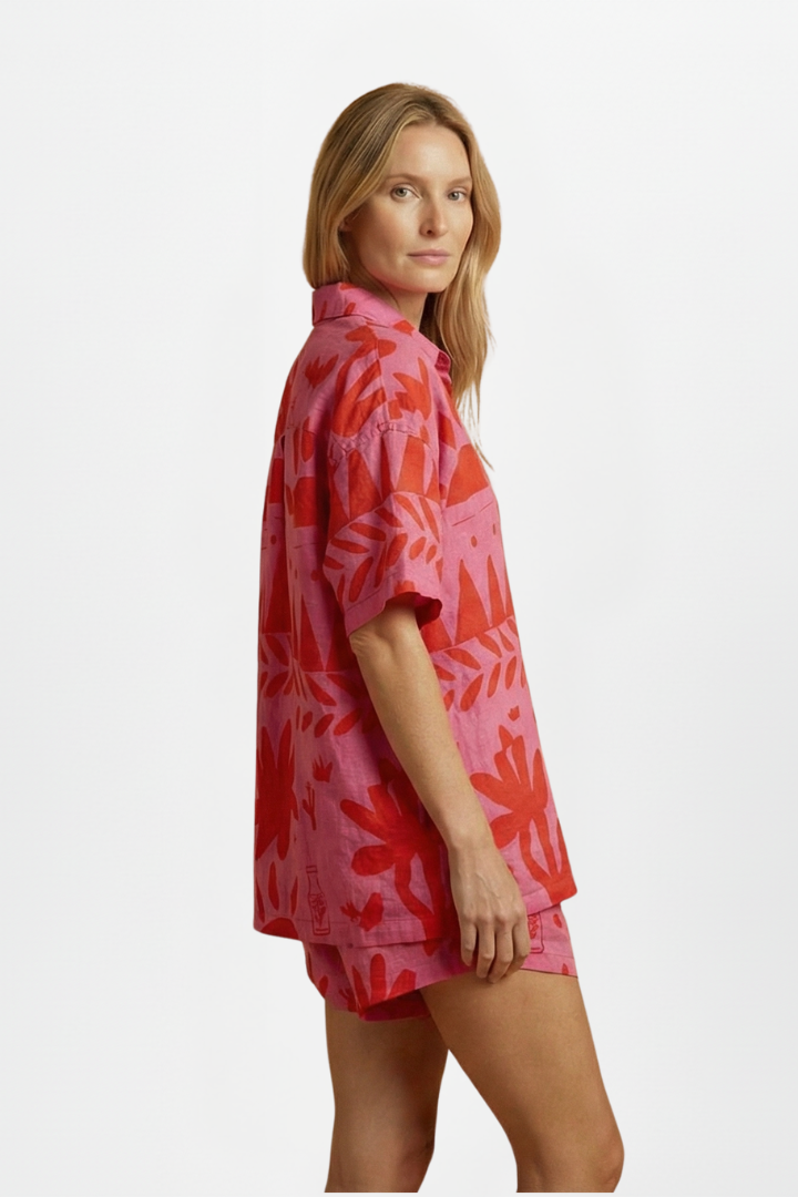 Chloe | Damens Tvådelade Set Med Mönstrade Shorts
