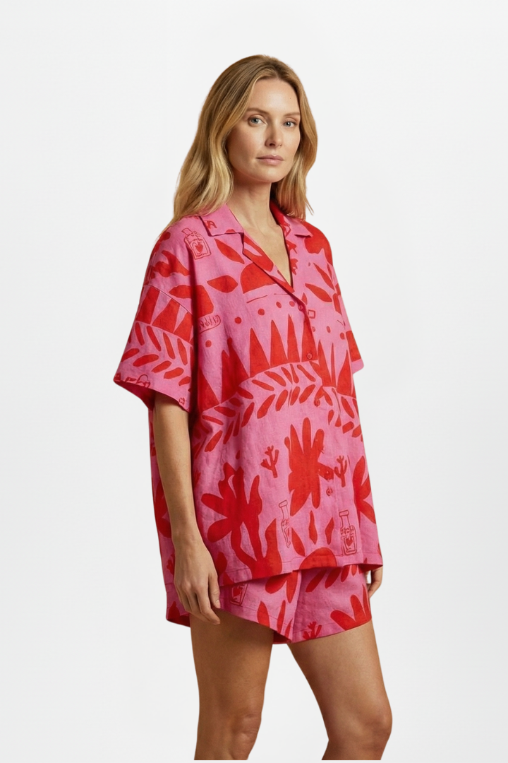 Chloe | Damens Tvådelade Set Med Mönstrade Shorts