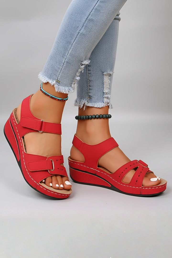 Brooklyn | Kvinno Wedge Sandaler Loop Remmar Tå