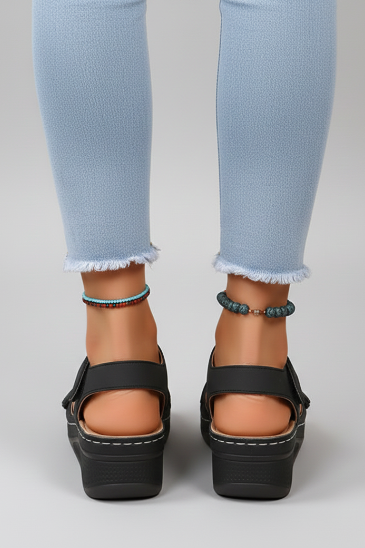 Brooklyn | Kvinno Wedge Sandaler Loop Remmar Tå