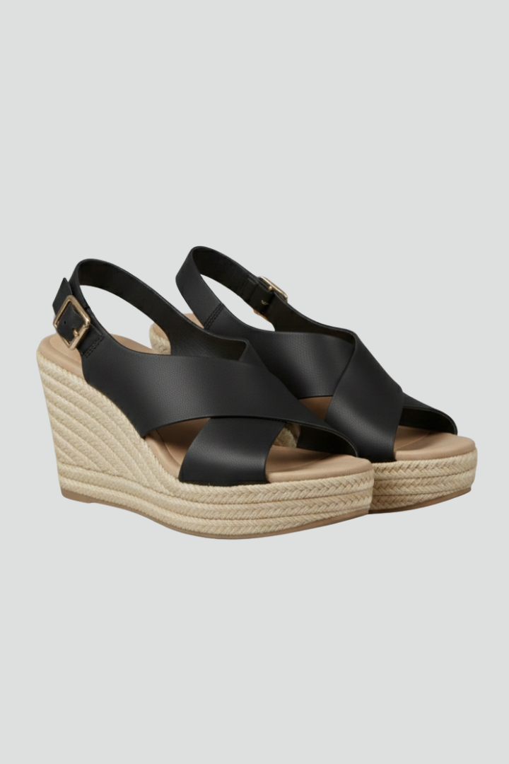 Michelle | Slingback-sandaler Med Kilklack Och Korsade Remmar För Dam