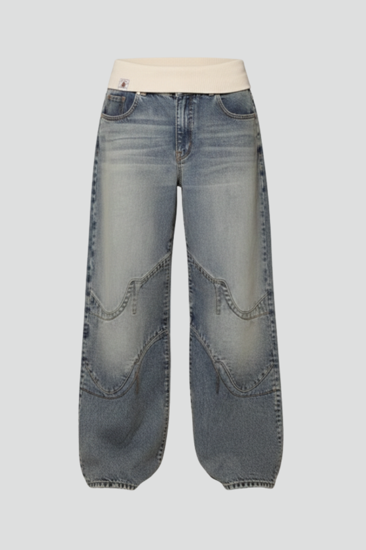 Madison | Damens Avslappnade Baggy Vida Jeansbyxor