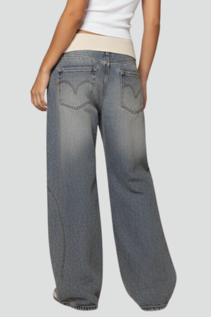 Madison | Damens Avslappnade Baggy Vida Jeansbyxor