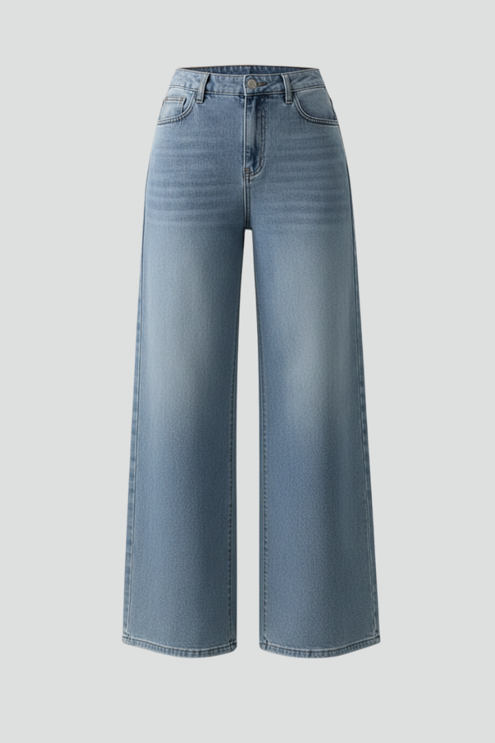 Evelyn | Damens Högmidjade Vida Jeans