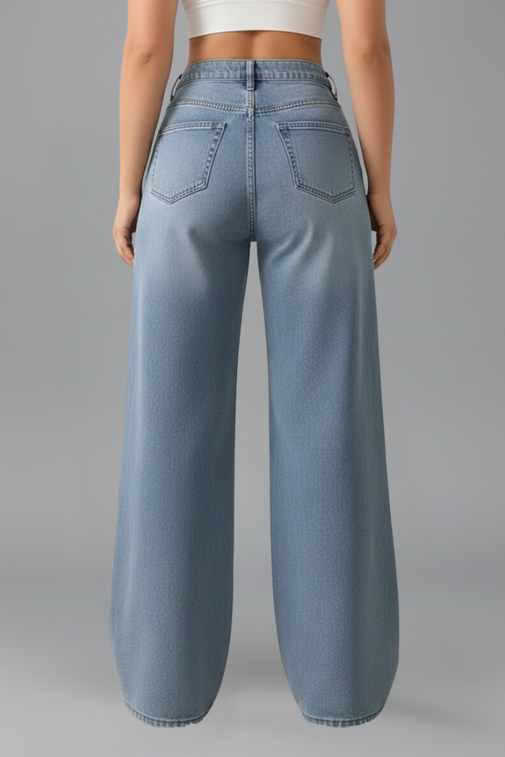 Evelyn | Damens Högmidjade Vida Jeans