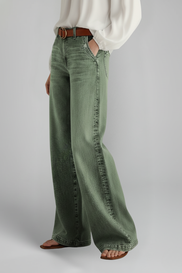 Faith | Damens avslappnade vida högmidjade denimjeans