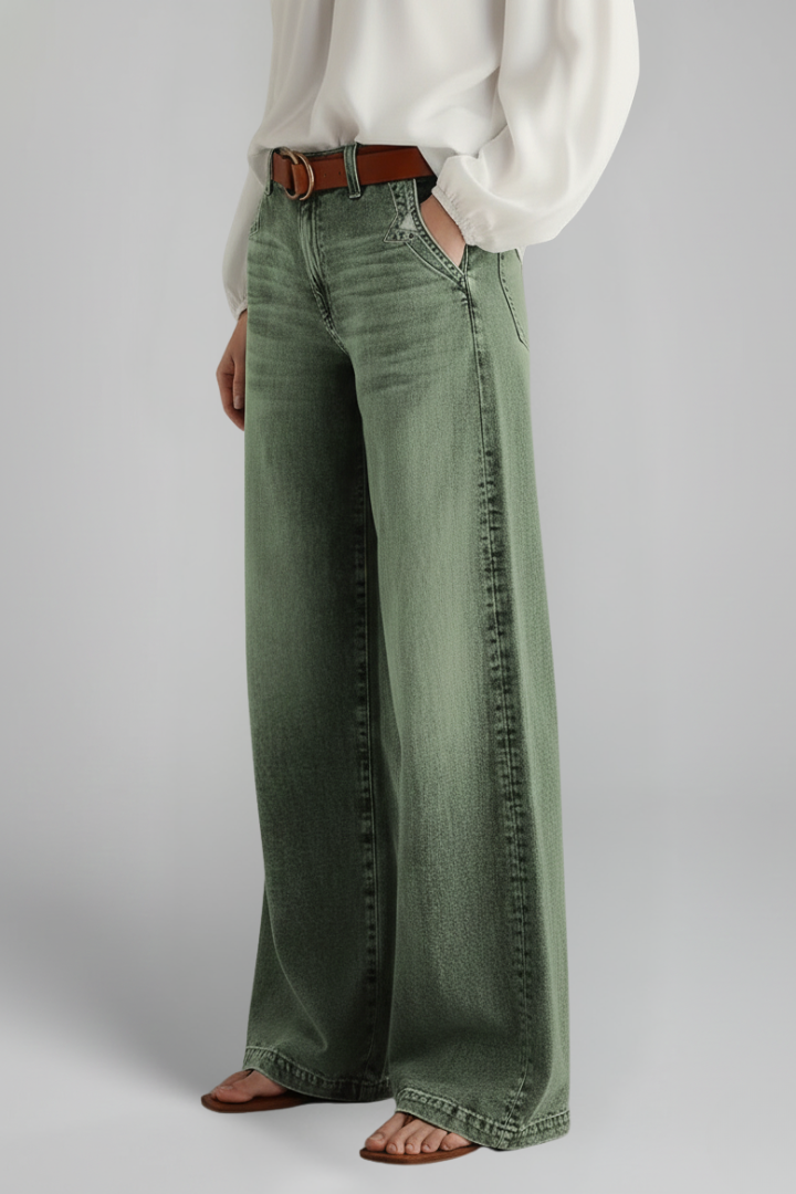 Faith | Damens avslappnade vida högmidjade denimjeans