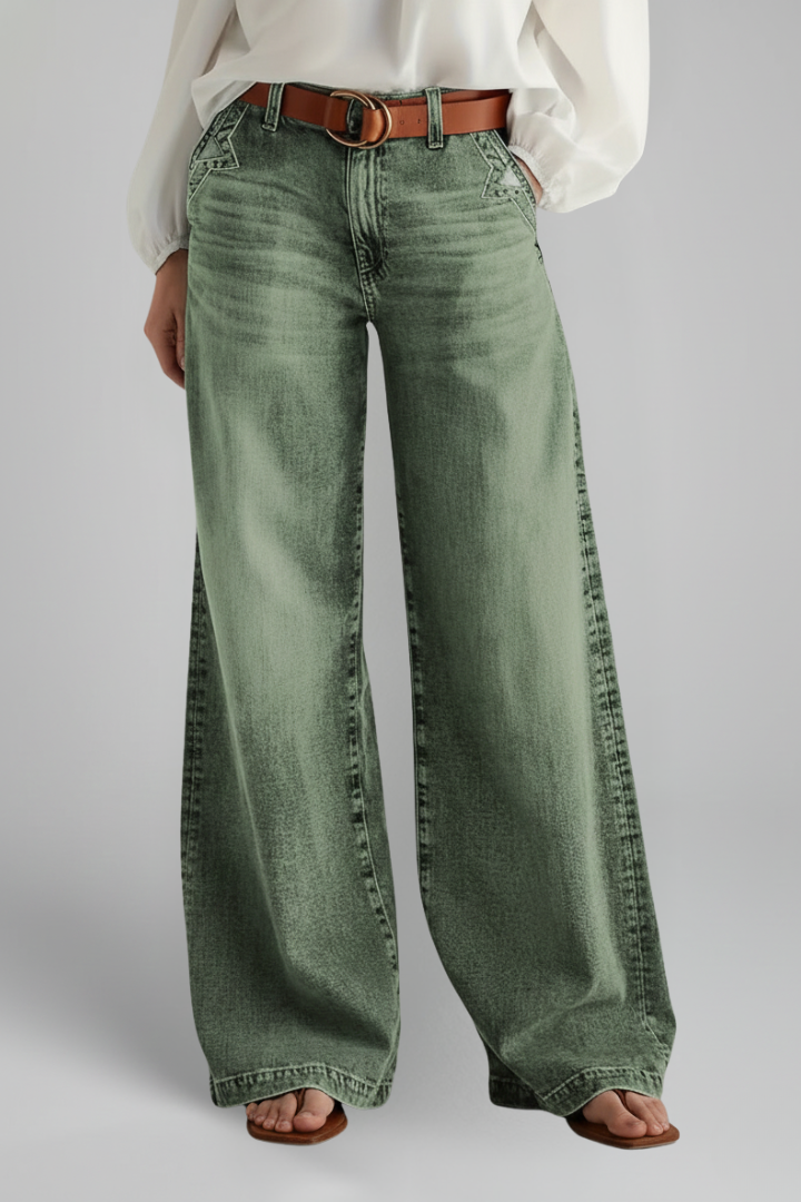 Faith | Damens avslappnade vida högmidjade denimjeans