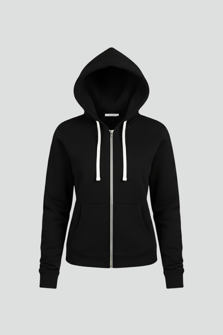 Hailey | Dam Zip Hoodie med Dragsko och Framlommor