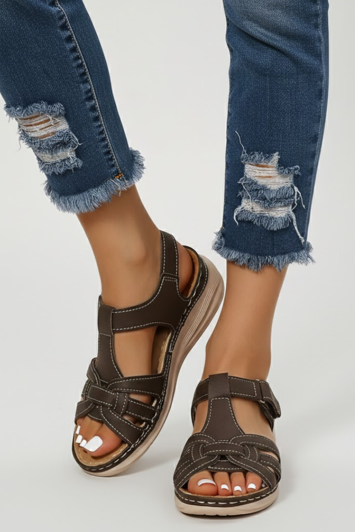 Hannah | Retro Sandaler Med Remmar Och Spänne För Dam