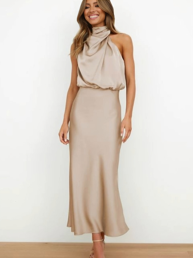 Faith | Kvinnors Chic Halterneck Aftonklänning
