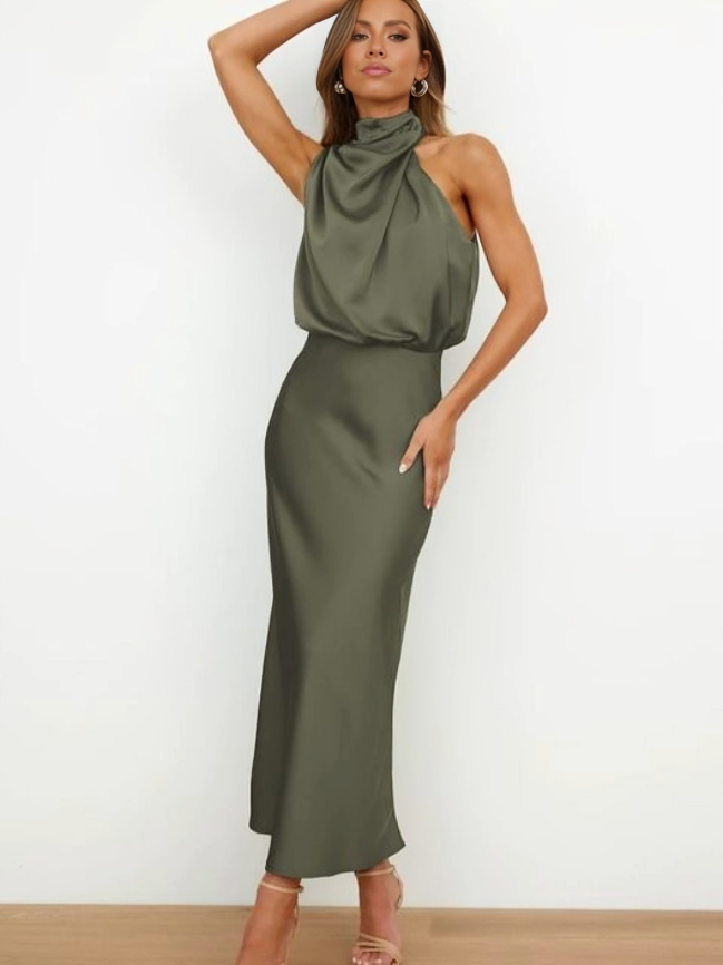 Faith | Kvinnors Chic Halterneck Aftonklänning