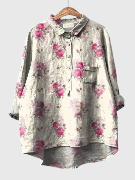 Valeria - Blus med Blommönster
