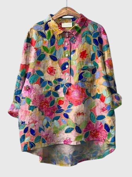Valeria - Blus med Blommönster