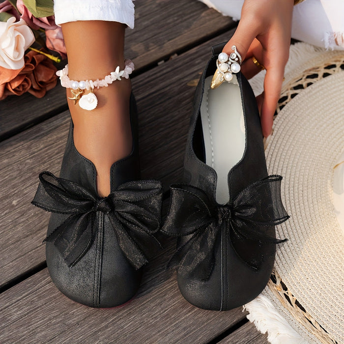 Dam Slip-On Ballerinaskor med Rosettdetalj