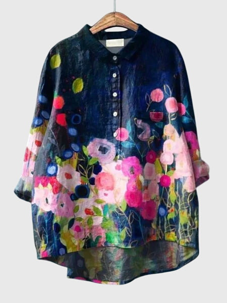 Valeria - Blus med Blommönster