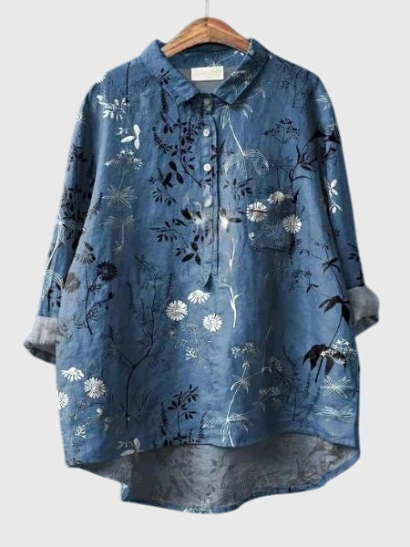Valeria - Blus med Blommönster