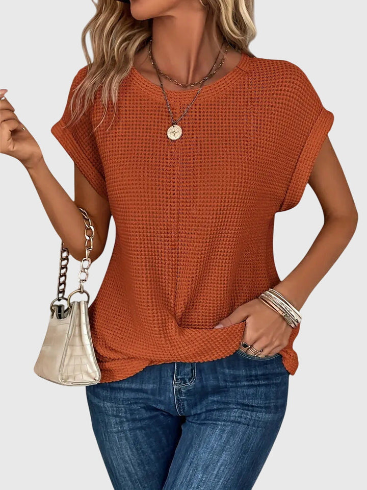 Isa | Elegant Blus Med Rund Halsringning