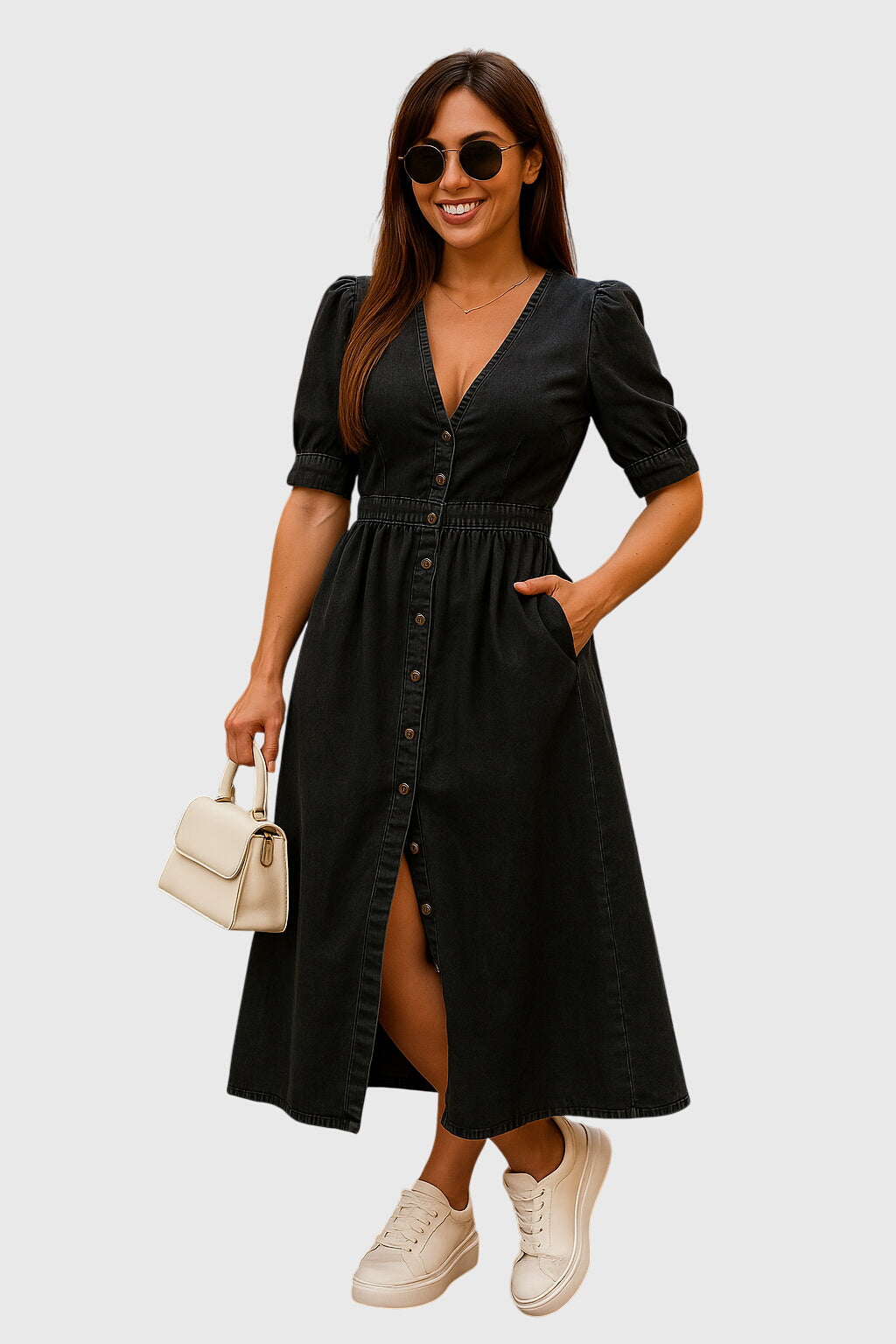 Jacqueline | Elegant Denim Klänning